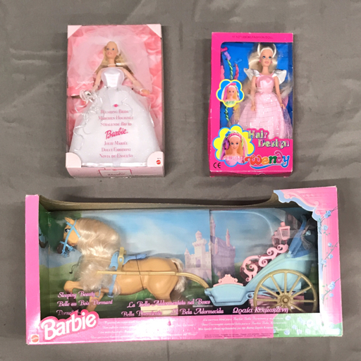 マテル Barbie ブラッシング ブライド バービー 人形 他 眠れる森の美女 馬のセット